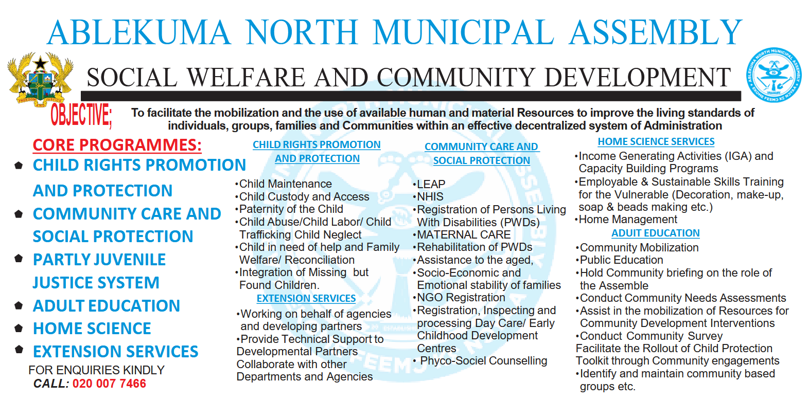 SOCIAL WELFARE AND COMMUNITY DEVELOPMENT CORE MANDATES